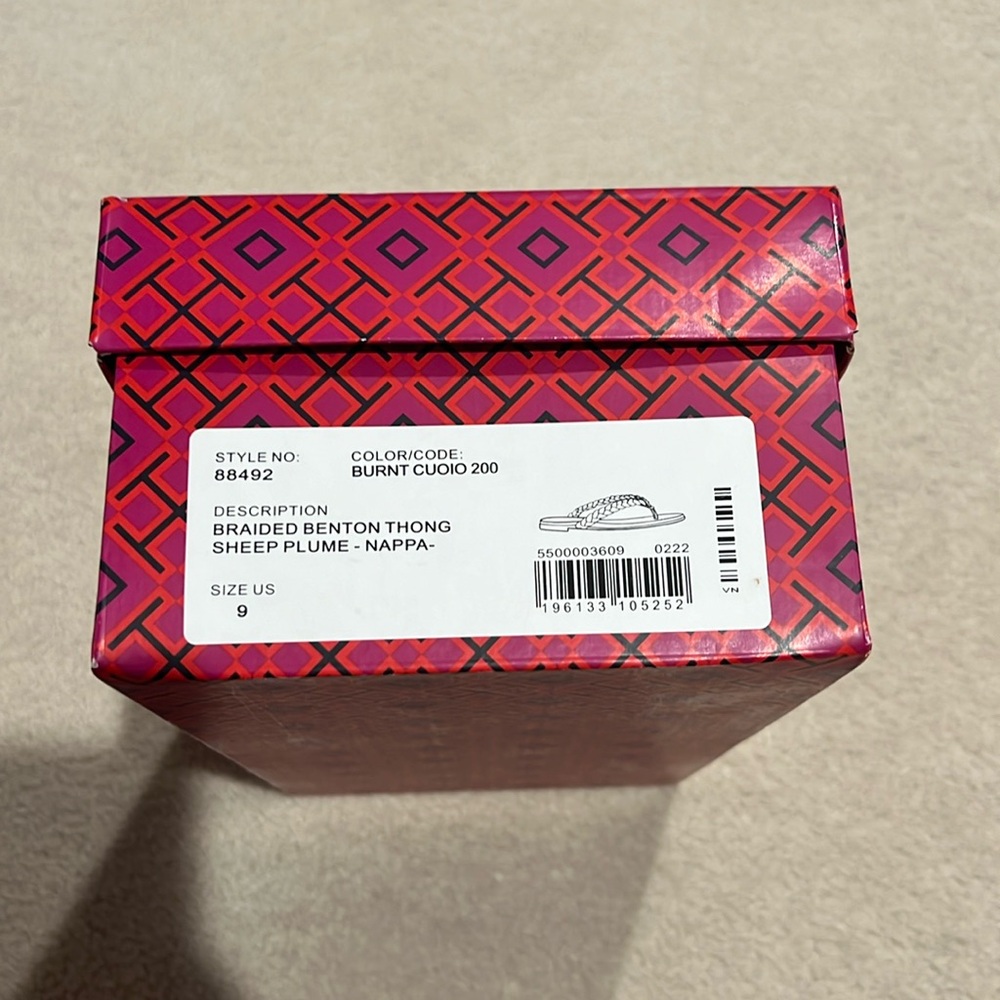 Tory Burch Brand New Never Worn Braided Benton Thong womens size 9